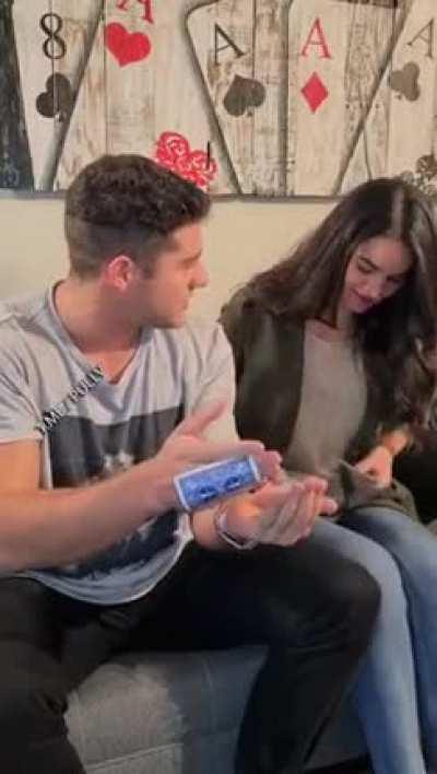 He shows her all his cards.