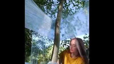 Unbelievably wasteful solution to buying a 25$ reusable tent