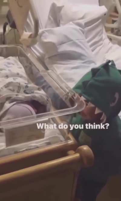 Meeting newborn brother 