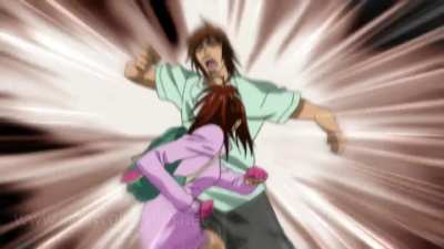 Bachou Mouki (Aya Endou) stomps on a guy's balls in Ikkitousen Xtreme Xecutor 1x1