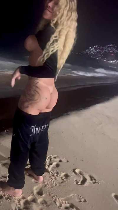 Latina Tranny on a Beach
