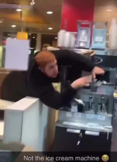 Old mate wasn’t happy that their “ice cream machine was down”