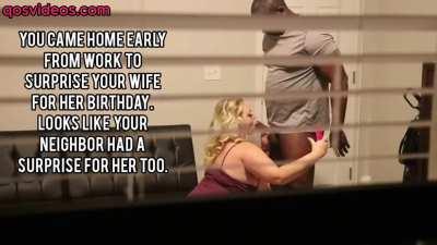 Came home early wife sucking BBC