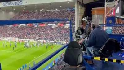 The cameraman at Ibrox during celebrations