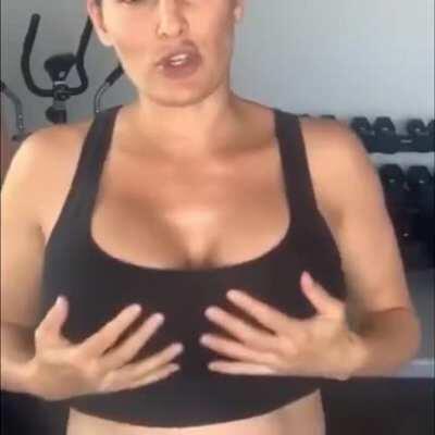 Nikki having a good feel of herself