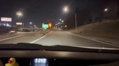 Black Civic pushes me off the freeway, song timing couldn't be better