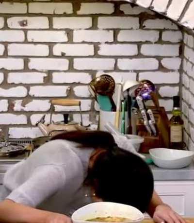 Bowing to my erect member