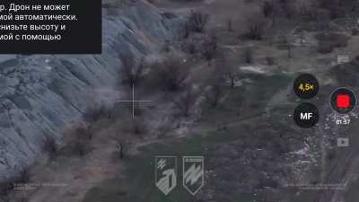 12th Brigade Azov of the National Guard of Ukraine found two Russian soldiers on their way to their positions and swarmed them with FPV and mortar fire, near Toretsk