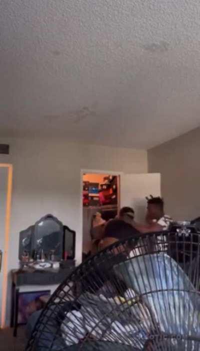 They broke up and He came back to get the stuff he bought her and this happened