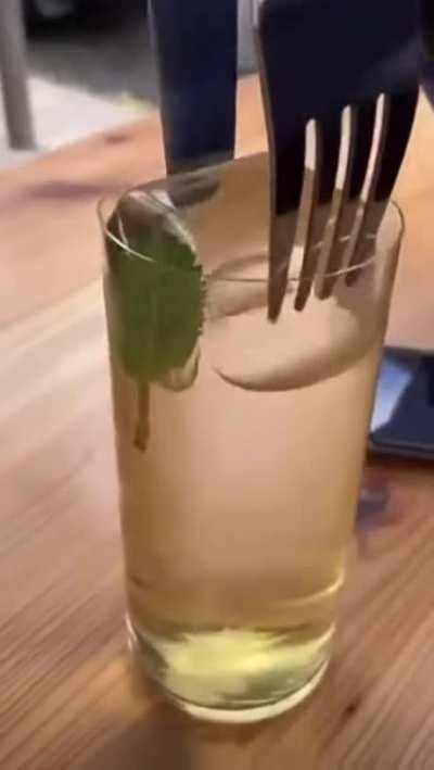 Ordering ice with drink.