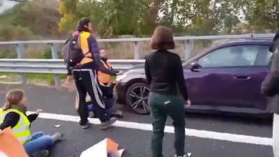 Italian man stopped by climate activists while trying to get to his pregnant wife