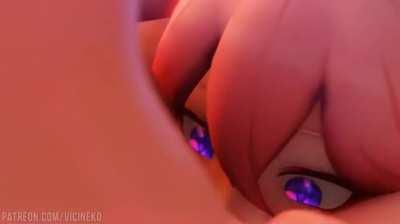 Miko eating Raiden's pussy