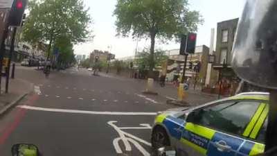 Biker runs a red light [UK]