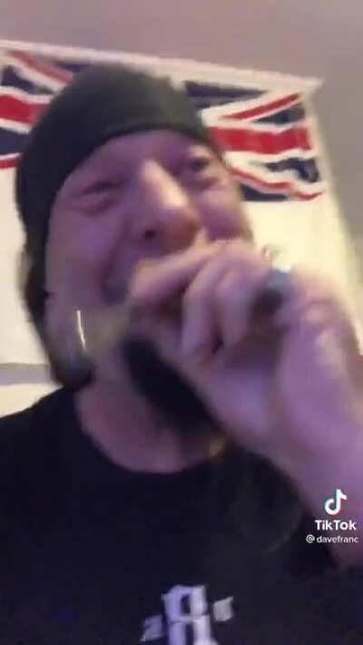 All done brushing some JustForMen in the old goatee, time to play some indigenous music on my crack pipe for the fine people of tiktok