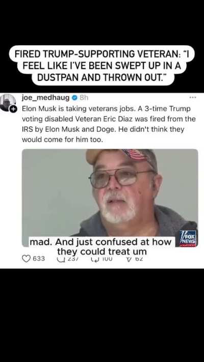 DEI Veteran Mad after Fired by DOGE, angry. For folks who voted Trump and President Musk. DEI affects us all