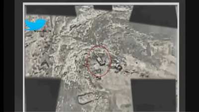 Houthi tank in Yemen-Hajjah bombed by Saudi air force