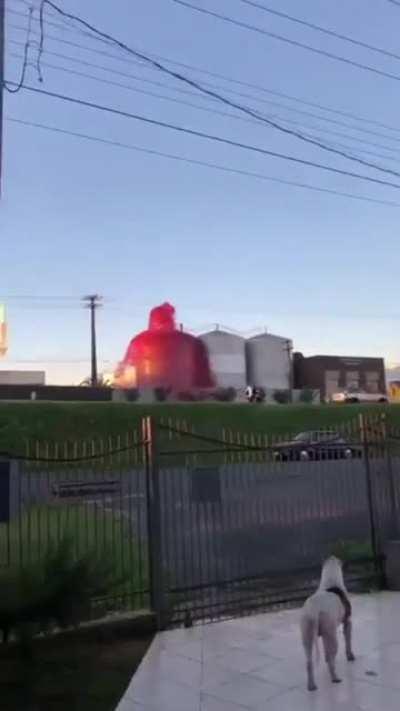 Grape juice overflowing. looks like a volcano.