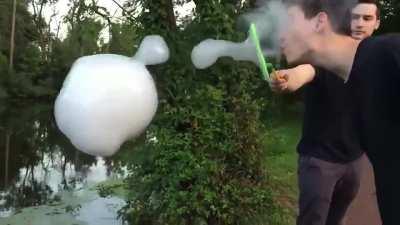 Smoke bubbles satisfaction