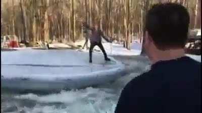 Releasing the water from a frozen pool