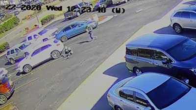 Getting drop kicked by a deer in a McDonalds parking lot