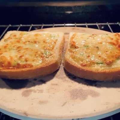 Bubbling cheese on a chilly cheese toast. Is there anything better?
