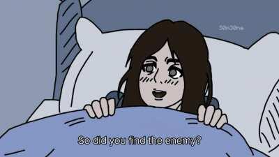 There is an enemy under Pieck's bed