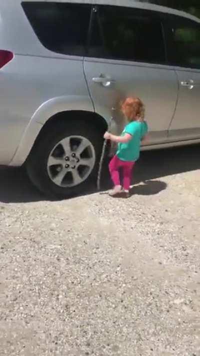 she loves her new walking stick