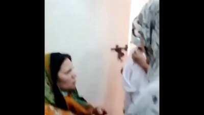 Muslims beating a Christian nurse in pakistan saying she insulted their prophet Muhammad (piss be upon him) the women kept saying 