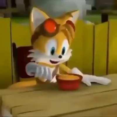 Beatrice tomando a sopa