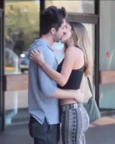 Adorable kissing prank girls