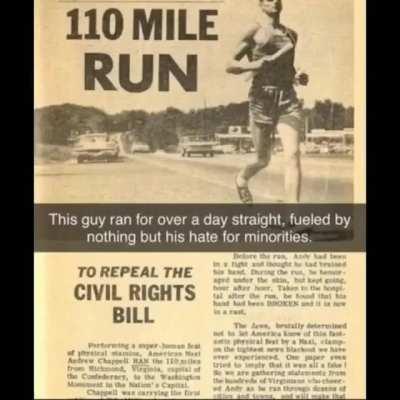 Racist takes part in a race