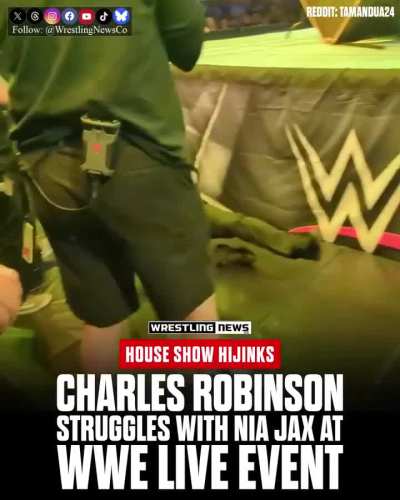 Charles Robinson deserves credit for at least trying to help Nia Jax back on her feet at a WWE house show. 😂