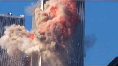 One of the only known video of the North Tower being hit by Flight 11. [HD]