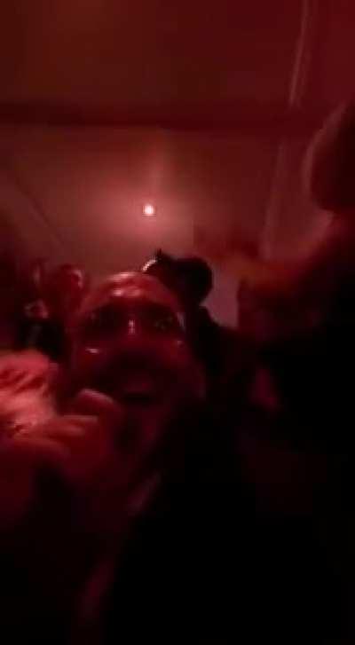 His facial expression change.