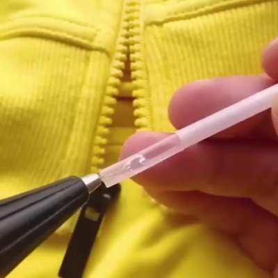 Fix your broken zipper with a plastic straw and super glue