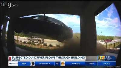 Drunk driver gets airtime during crash