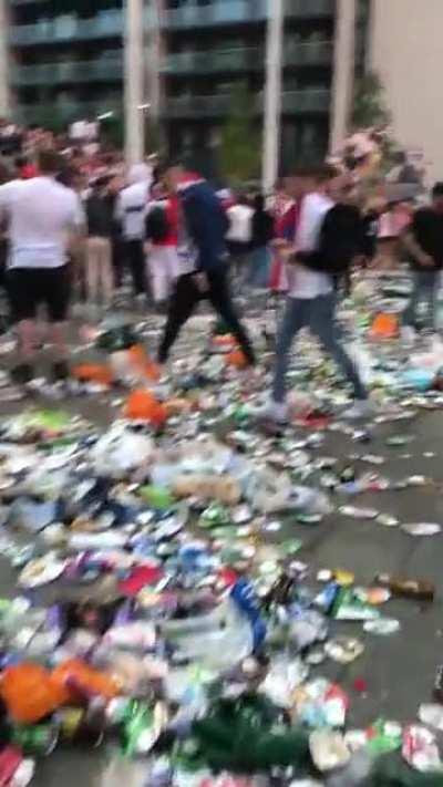 London when the game was on (look at all the rubbish)