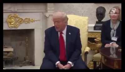 Trump accused a reporter of being fake and claimed that prices are not rising. He said gas price is $1.98 a gallon and said egg prices have fallen by 92%.