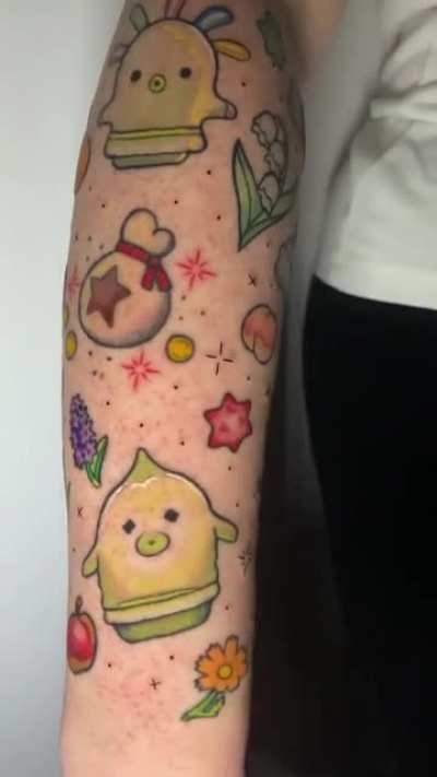 After 2 years, my Animal Crossing half sleeve is complete!