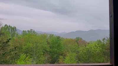 Rainy porch in the Great Smoky Mountains, USA