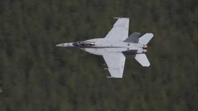 Bounty Hunters’ Super Hornet doing low level run. 