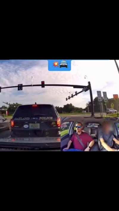 Young driver almost hits cop car with parent riding passenger