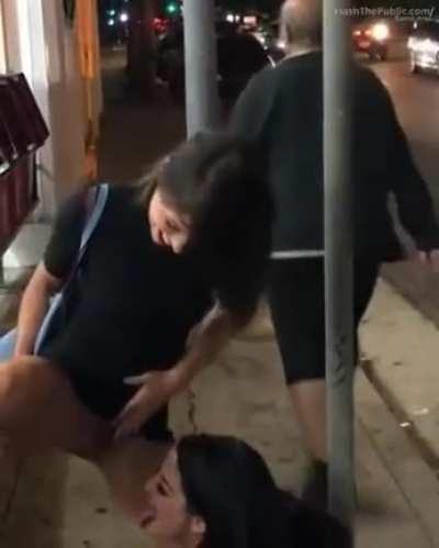 Taking a piss in the middle of the sidewalk