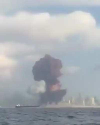 Beirut Explosion from the Ocean