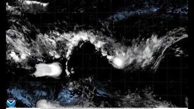 [OC] Hunga Tonga eruption 4k timelapse as seen from space