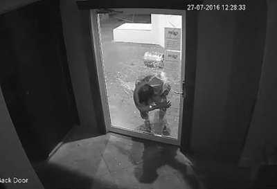 How to get through a glass door