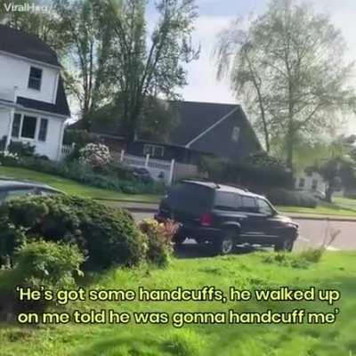 Fat Karen neighbor yells n word