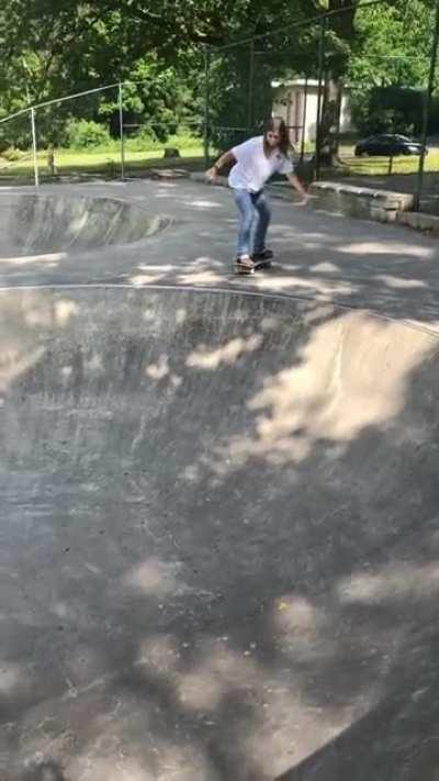 This girl just came up to me and asked if she could use my board (not mine)