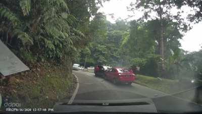 Trying to overtake at a bend WCGW