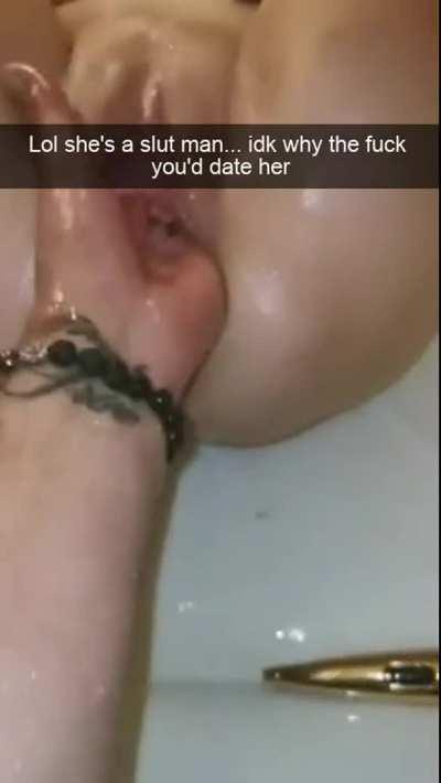 playing with her holes